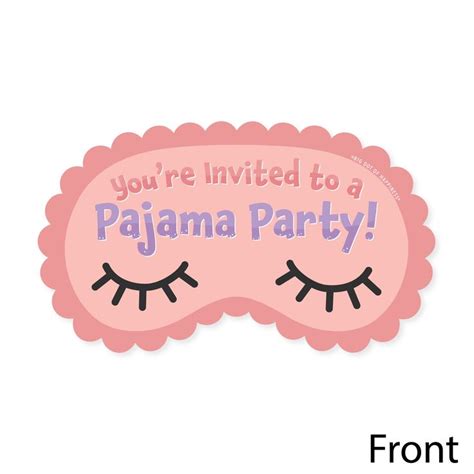 Pajama Slumber Party Shaped Fill In Invitations Girls Sleepover