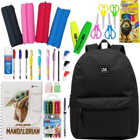 Kit Material Escolar 33 Itens Universidade Faculdade Colegial