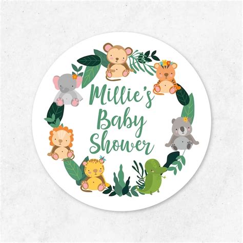 Safari Baby Shower Stickers Baby Shower Labels Baby Shower Etsy UK