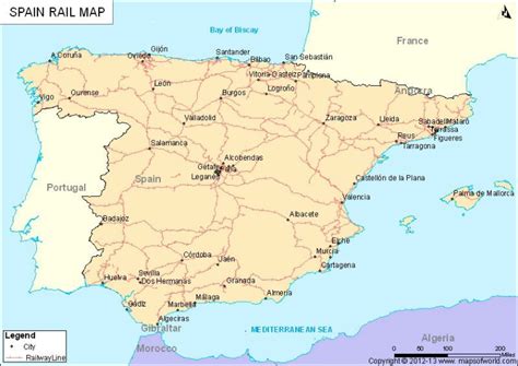 Spain Rail Map | Spain, Map, Travel