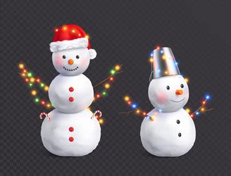 Snowman Melting Realistic Royalty Free Vector Image