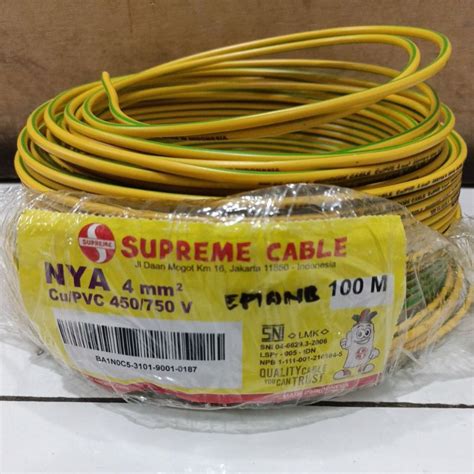 Jual Kabel Listrik Tunggal Kawat Grounding Supreme Nya Mm Kuning Hijau