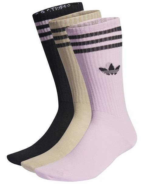 Adidas Original Solid Crew Sock Black Wonder Beige Fuchsia Calze