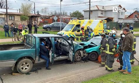 Cuatro lesionados dejó colisión vehicular en Rahue Alto de Osorno