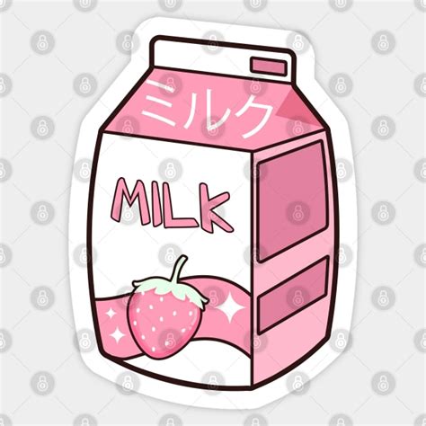 Kawaii Strawberry Milk Box Kawaii Strawberry Milk Box Sticker