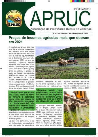 Informativo Da Associa O De Produtores Rurais De Conchas Apruc