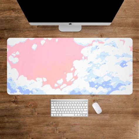 Kawaii Large Mouse Pad Aesthetic Sky Clouds Playmat Mousepad Gamer