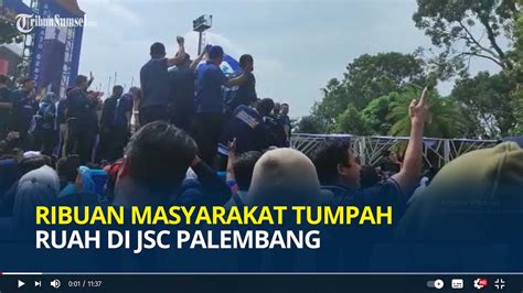 Ribuan Masyarakat Tumpah Ruah Di Jsc Palembang Ikuti Senam Sehat