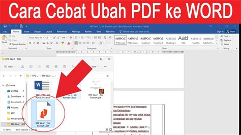 Cara Cepat Convert Atau Mengubah PDF Ke Word YouTube