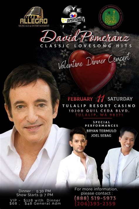 David Pomeranz Classic Love Song Hits Valentine Concert Wa