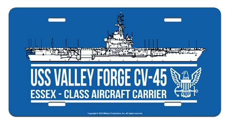 Uss Valley Forge Cv 45 License Plate Us Navy Aircraft Carrier License