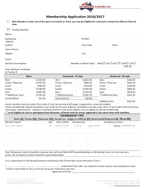 Fillable Online SRA Membership Form 2016 2017 Ski Racing Australia