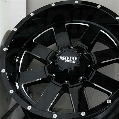 20x9 Moto Metal Mo962 8x658x1651 0 Black Milled Wheels Rims Set4