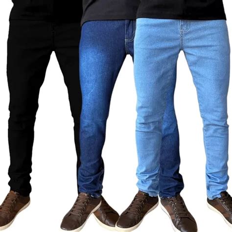 Kit 3 Calça Jeans Masculina Lycra Tradicional Reforçada Frete grátis