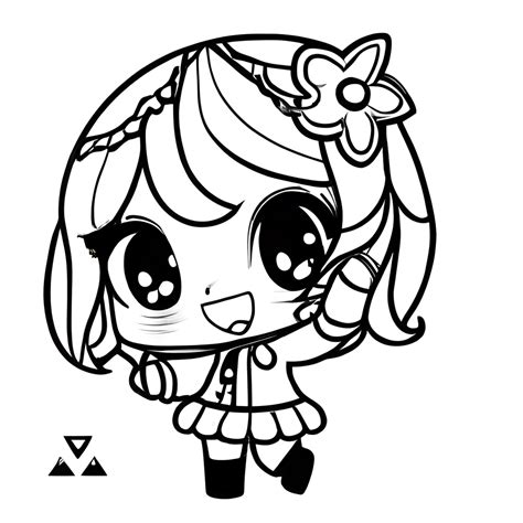 Coloriage Kawaii Chibi · Creative Fabrica