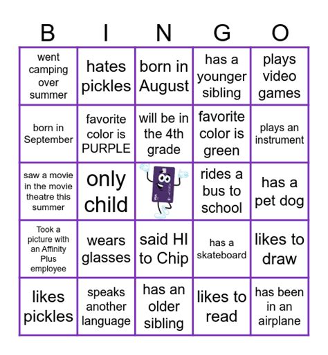 Chip S Friends Bingo Card