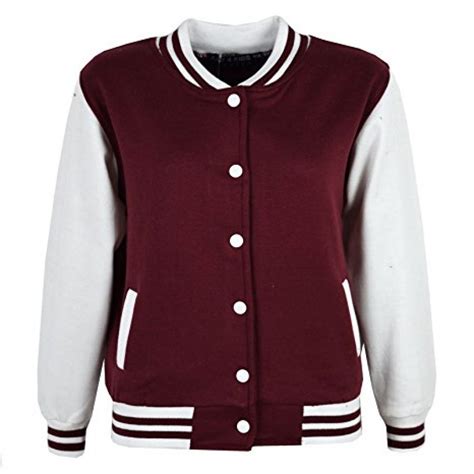 Buy KIDS GIRLS BOYS BASEBALL JACKET VARSITY STYLE PLAIN SCHOOL JACKETS TOP 5-13 YEAR