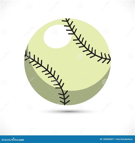 Colored Softball Vector Sport Ball Illustration Sport Softball Vector