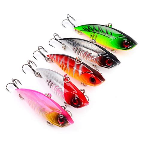 Wholesale 5 Pcs VIB Life Like Fishing Lures 5 Color Fishing Tackle