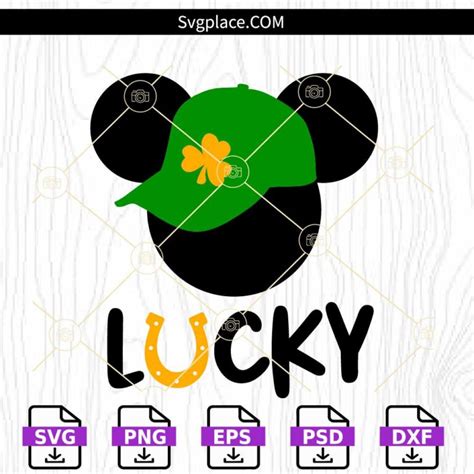 Lucky Mickey Mouse Svg Disney Saint Patrick Svg Mickey Shamrock Svg