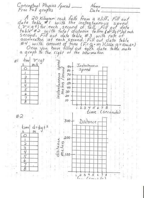 physics: Due Mon Sept 20 free fall graphs