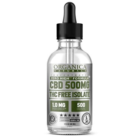 500mg Zero High™ Thc Free Cbd Oil Isolate Concentrated 17 Mg