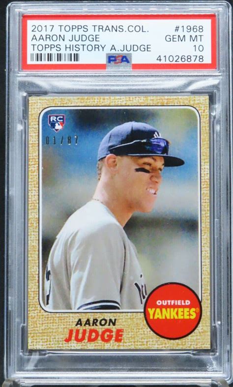 AARON JUDGE 2017 Topps Transcendent VIP Party 1968 ROOKIE 1 87 PSA 10