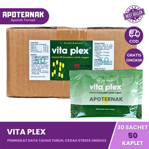 Jual VITA PLEX 50 Kaplet 1 Dus Isi 30 Sachet Medion Vitamin B