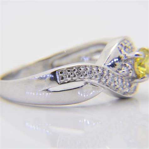 Yellow Diamond Ct Cluster Cross Over Ring Jethro Marles