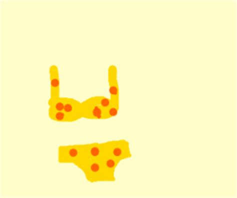 Teeny Weeny Yellow Polka Dot Bikini Drawception