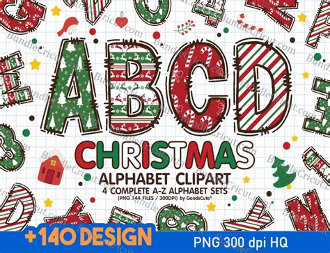 Christmas Alphabet Letters Individual Christmas Alphabet Letters