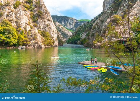matka canyon  kayaking people editorial photography image  bush