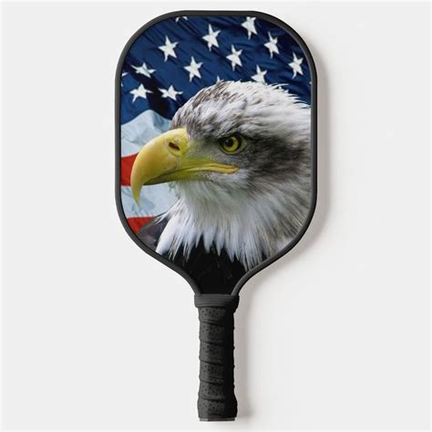 Patriotic Bald Eagle American Flag Pickleball Paddle Zazzle