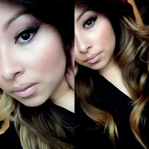 gold purple smokey eye nude lips ombré hair Heidy E s MakeupbyHeydi