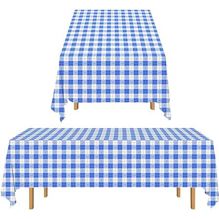 Amazon Blue Gingham Checkered Pack Premium Disposable Plastic