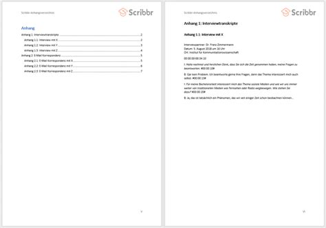 der anhang deiner bachelorarbeit bzw masterarbeit beispiel