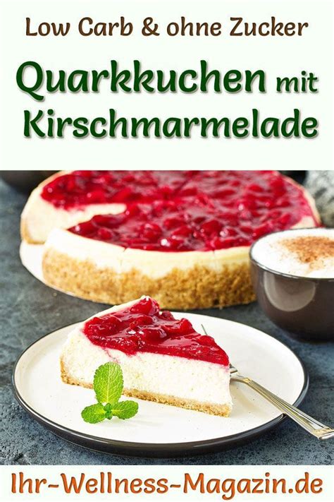 Low Carb Quarkkuchen mit Kirschmarmelade ohne backen Käsekuchen