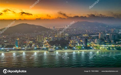 Vung Tau Una Famosa Ciudad Costera Sur Vietnam Vista Aérea Foto de