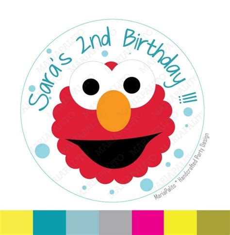 Elmo stickers, Party Personalized Elmo Inspired PRINTED round Stickers, tags, Labels or Envelope ...