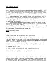 Lab 8 Assignment Turn In.docx - Lab #8 Stream Discharge Introduction ...