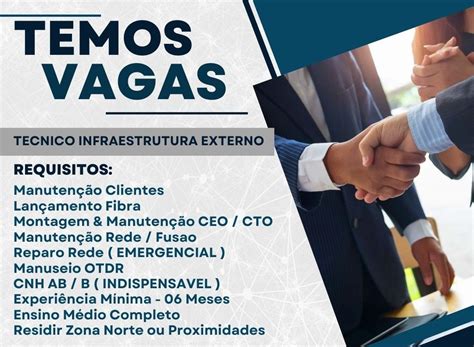 Empresa Seleciona Para Vaga De T Cnico Infraestrutura Externo Envie