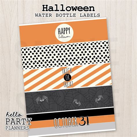 Halloween Water Bottle Labels Halloween Party Water Bottle - Etsy