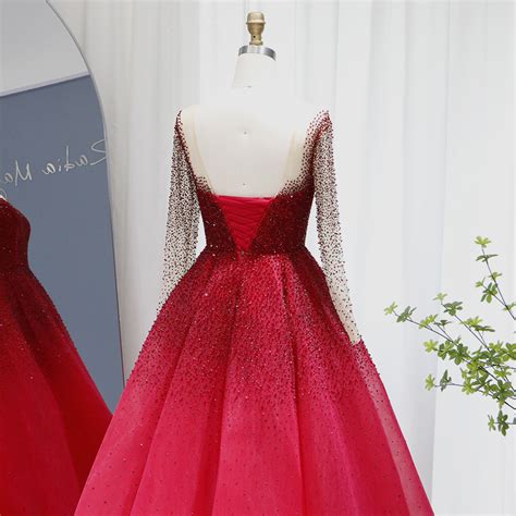 Jancember Lscz70 Exquisite Organza Red Floor Length Sequins Party Prom