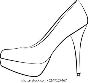 High Heels Outline Stype Vector Design Stock Vector Royalty Free