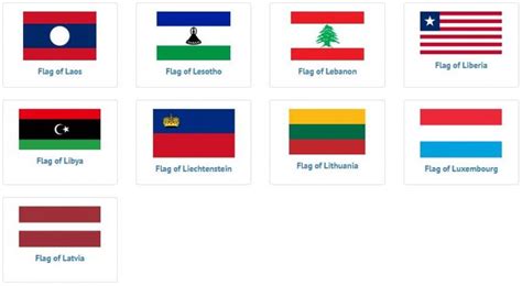 Flags of Countries that Start with L – Countryaah.com