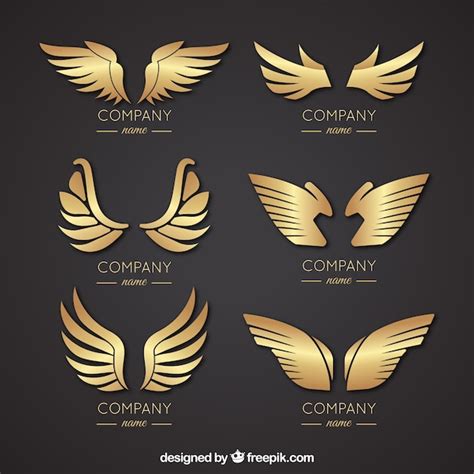 Free Vector Selection Of Elegant Wing Logos