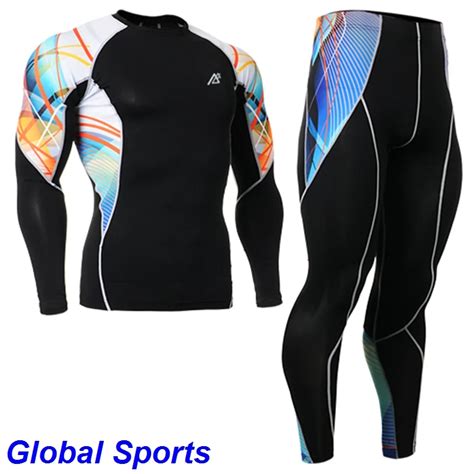 2017 Colorful Mens Moisture Wicking Quick Dry Base Layer Sets Long