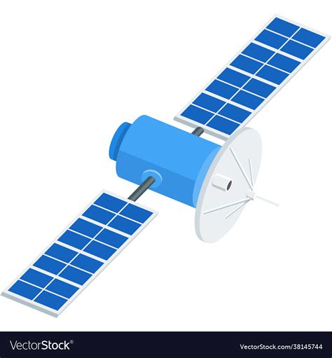 Satellite Icon Space Communication Flat Royalty Free Vector