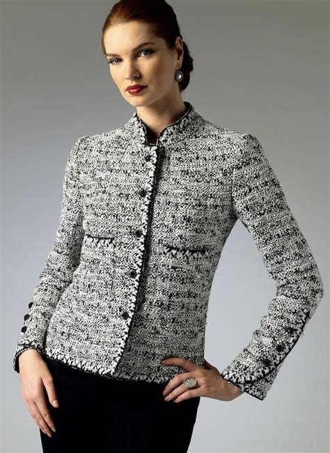 V8991 Jacket Pattern Sewing Chanel Style Jacket Vogue Patterns