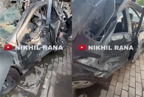 Tata Tiago Budget Hatchback Crushed Between 2 Trucks Both Passengers Miraculously Survive [video]